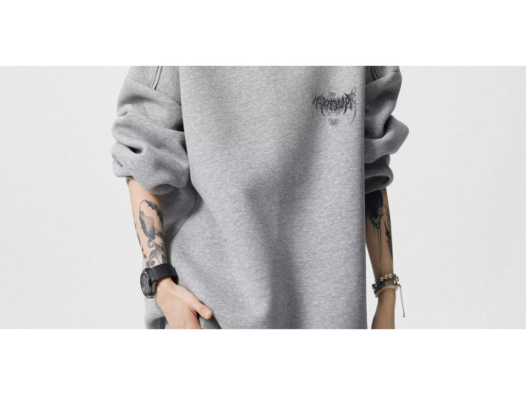 Men's American Heavyweight Crewneck Hoodie 2025: Trendy, Loose-Fit Casual Long Sleeve for Autumn/Winter