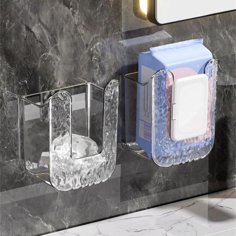 Suport unic pentru șervețele umede Container acrilic eficient pentru șervețele umede Suport pentru cutie de șervețele montat pe perete Distribuitor de șervețele umede