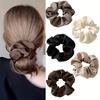 Vintage Silk Satin Hair Scrunchies Elastic Hair Bands Solid Color Women Girls Headwear Ponytail Ties Rope Hair Accessories