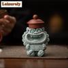 Green Sandstone Wind Lion Lord Incense Holder Tea Pet Aesthetic Fish Tank Landscaping Tea Figurine Play Toys Tea Statue Ornament