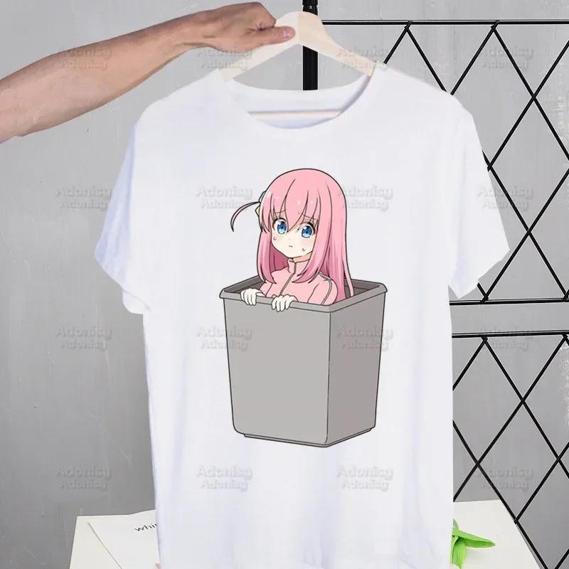 Bocchi The Rock T-shirts Summer Men/Women Hip Hop Funny Print Kessoku Band Tshirt Hitori Gotou T Shirts Short Sleeve Tops