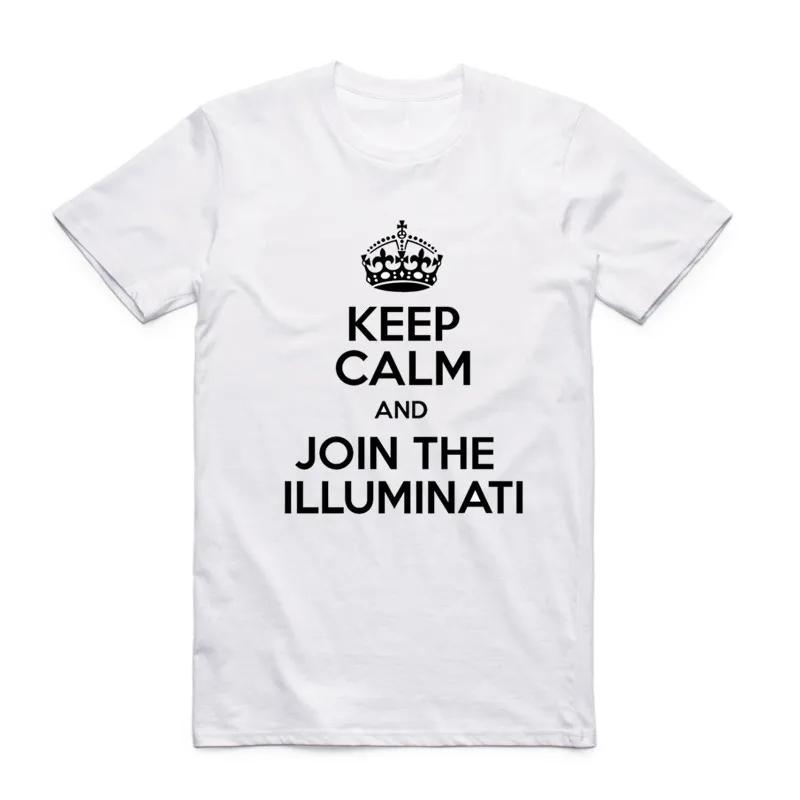 2019 Neue Mode Herren Print Vertraue Niemandem Illuminati Allsehendes Auge T-Shirt Kurzarm O-Ausschnitt Sommer Cooles Top T-Shirt