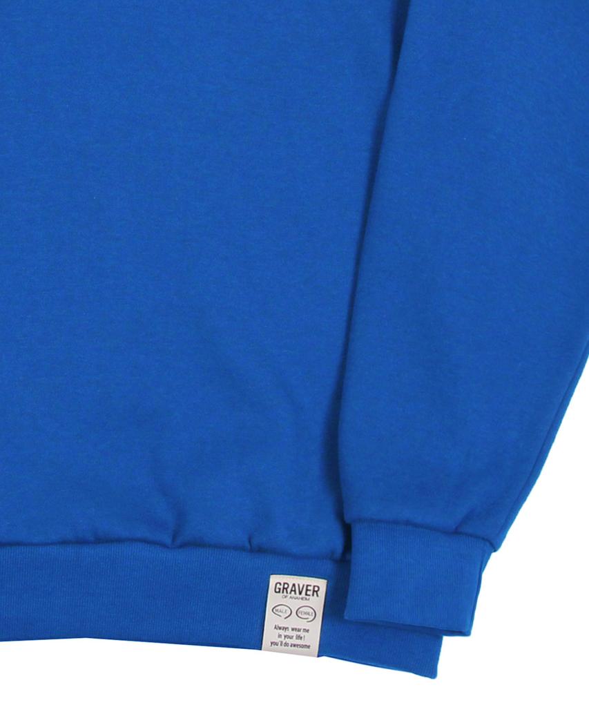 GRAVER [Unisex] Small Double Drawing Smile Sweatshirt_Cobalt Blue
