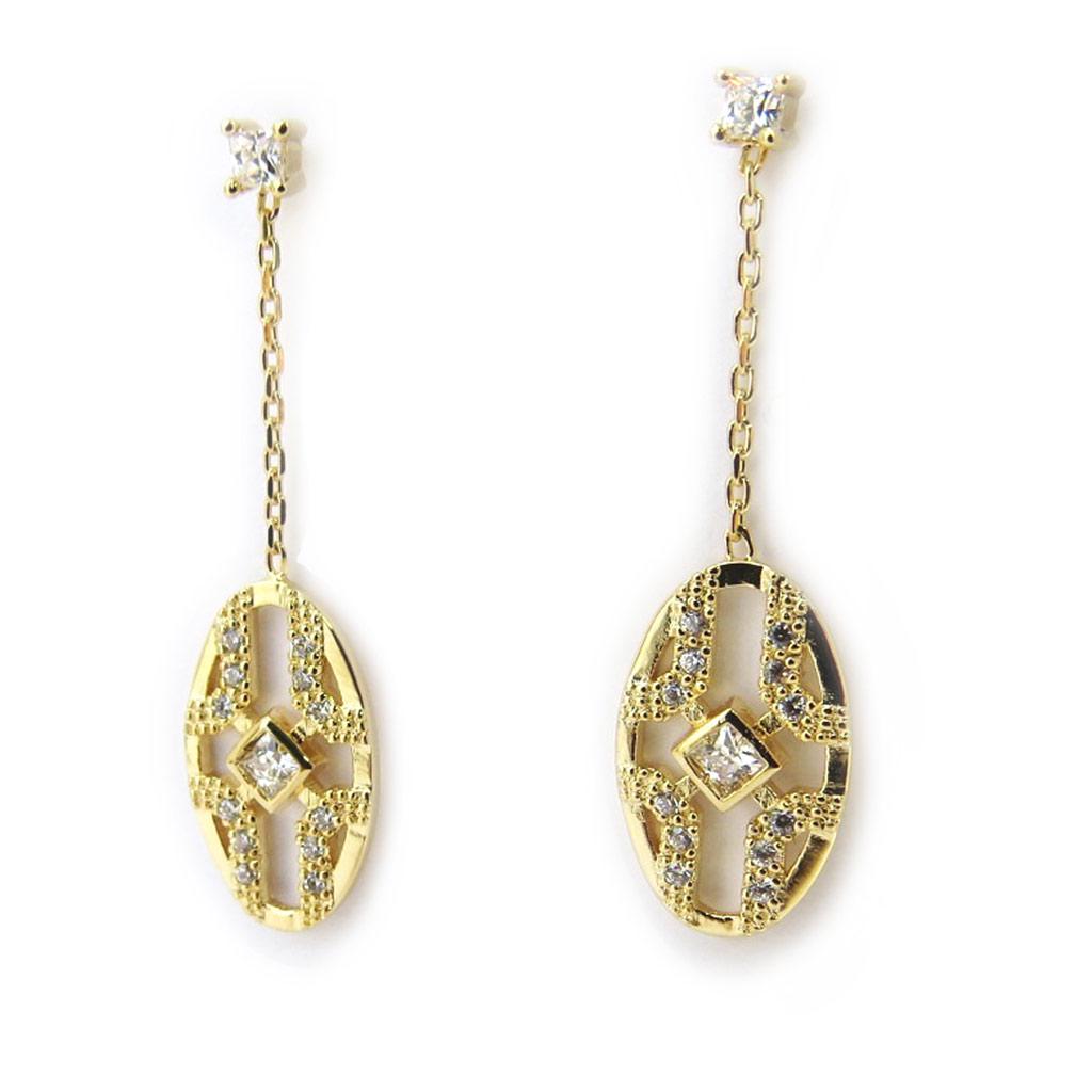 Altesse [M2711] - Boucles plaqué or 'Déesse' doré