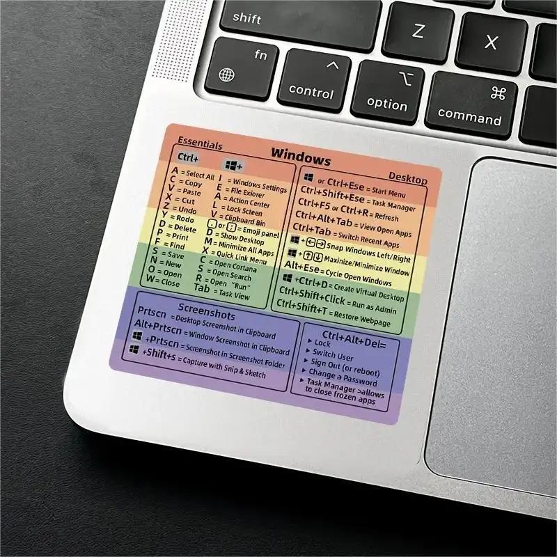 2Pcs Creative Windows Office Software Keyboard Shortcut Keys Tips English Stickers for Computers Laptops Office Worker Supplies