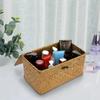 Handmade storage basket with lid, rectangular seaweed, rattan fabric, cosmetics, multi-purpose container, natural box