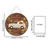Wooden Round Hanging Sign with Truck and Pumpkin Design for Fall Seasonal Decoration Rustic Autumn Craft Ornament