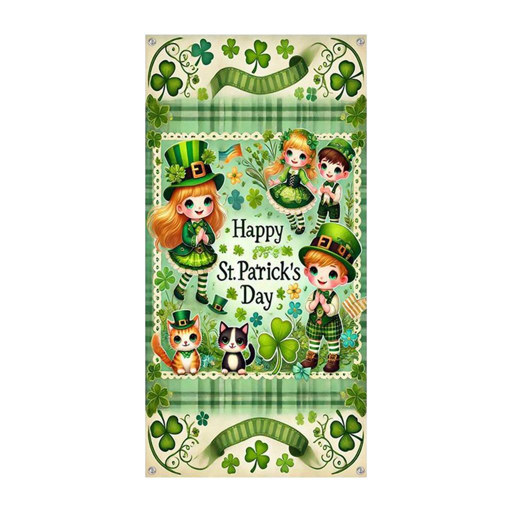 Baner na Dzień Świętego Patryka, Pokrywa na Drzwi na Dzień Świętego Patryka, Tła Dekoracji Imprezy, Tła Dekoracji Imprezy