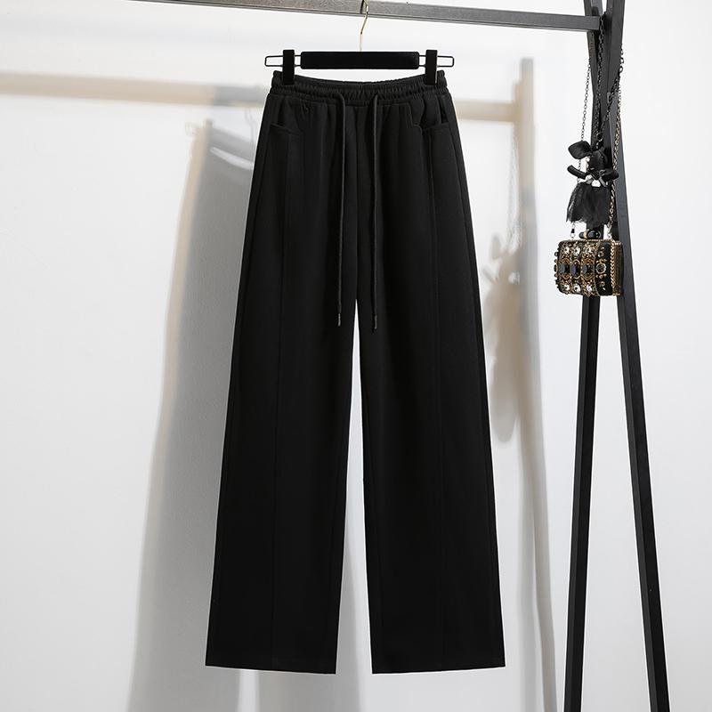 

DIMANAF 2025 Осень Зима Женские Брюки Большого Размера Новые Повседневные Женские Длинные Брюки Оверсайз Свободные Брюки Однотонные L