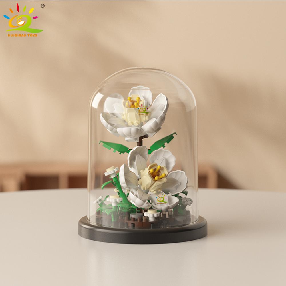 Moc Ewiges Blumenstrauß Displaybox Mikro-Baustein Blumenmodell DIY Haushalt Tischpflanze Dekoration Ziegel Spielzeug für Kinder