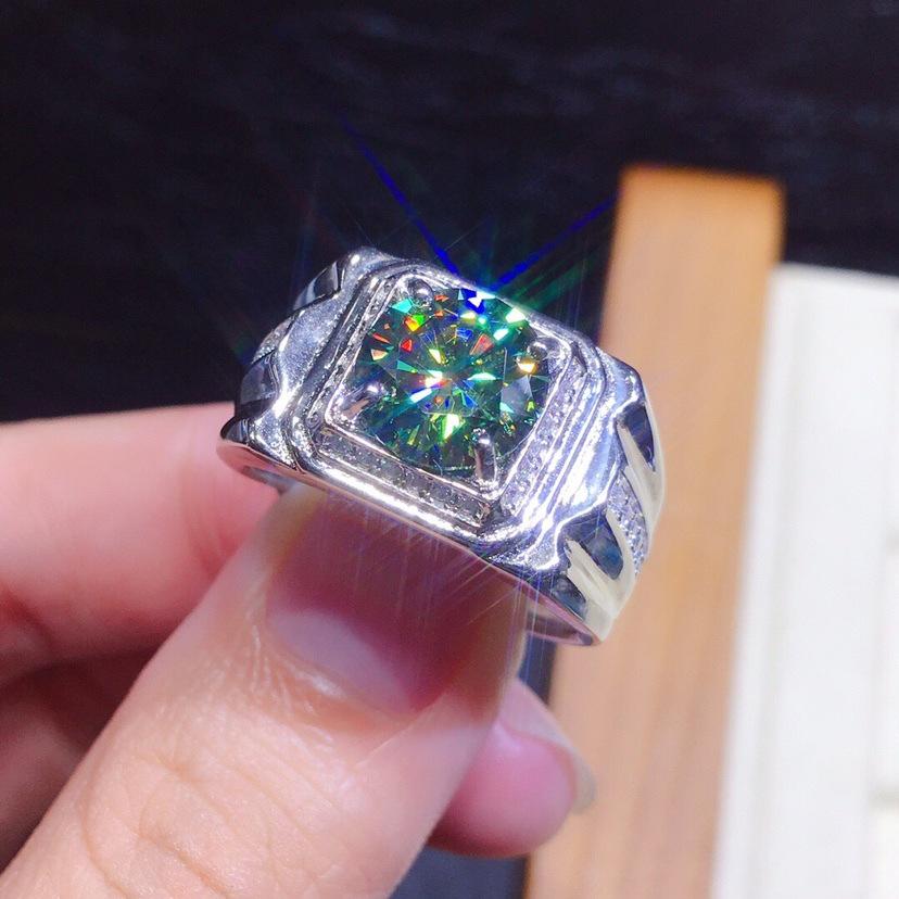 5 Carat Diamond Style Ring Hearts and Arrows PT950 Color Moissanite Open Size Ring for Men and Women 925 Silver Jewelry