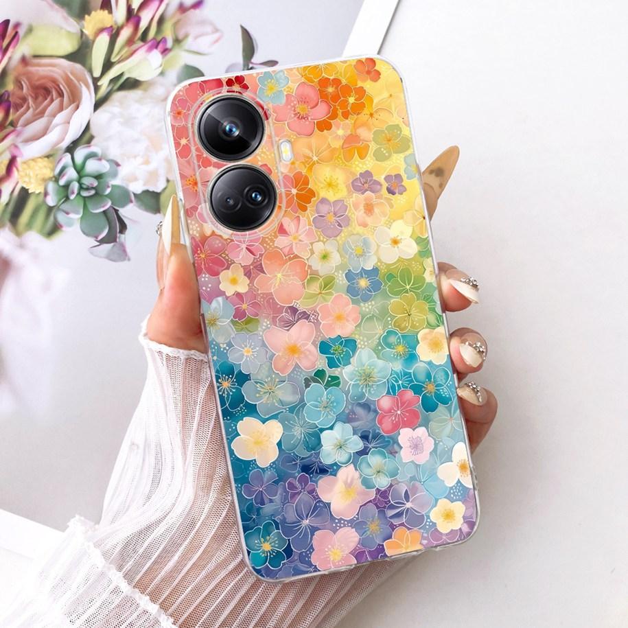 For Cover Realme 10 Pro Plus 5G Phone Case Fashion Butterfly Flower Soft Clear Silicone Funda For Realme 10 Pro 10Pro+ 5G Bumper