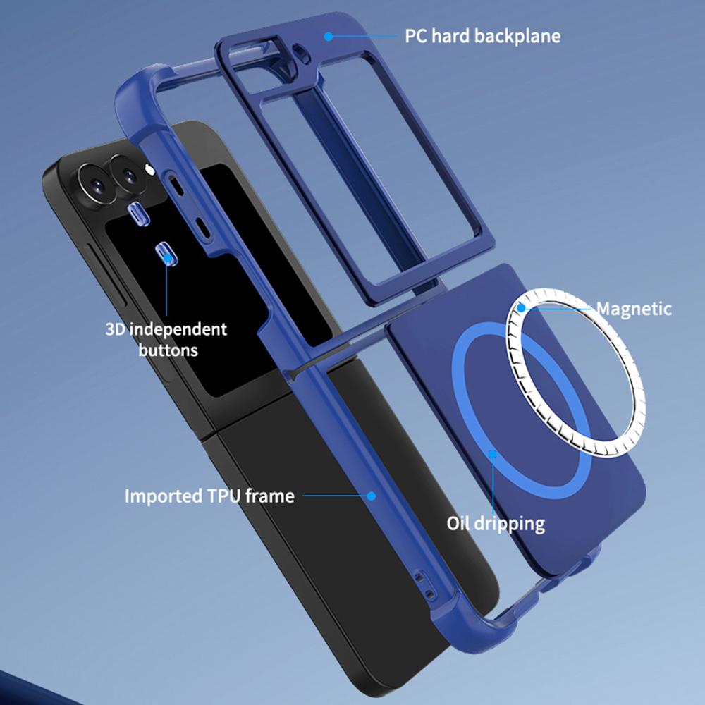 For Samsung Galaxy Z Flip7 FE 5G/Z Flip6 5G Case Compatible with MagSafe TPU+PC Matte Phone Cover