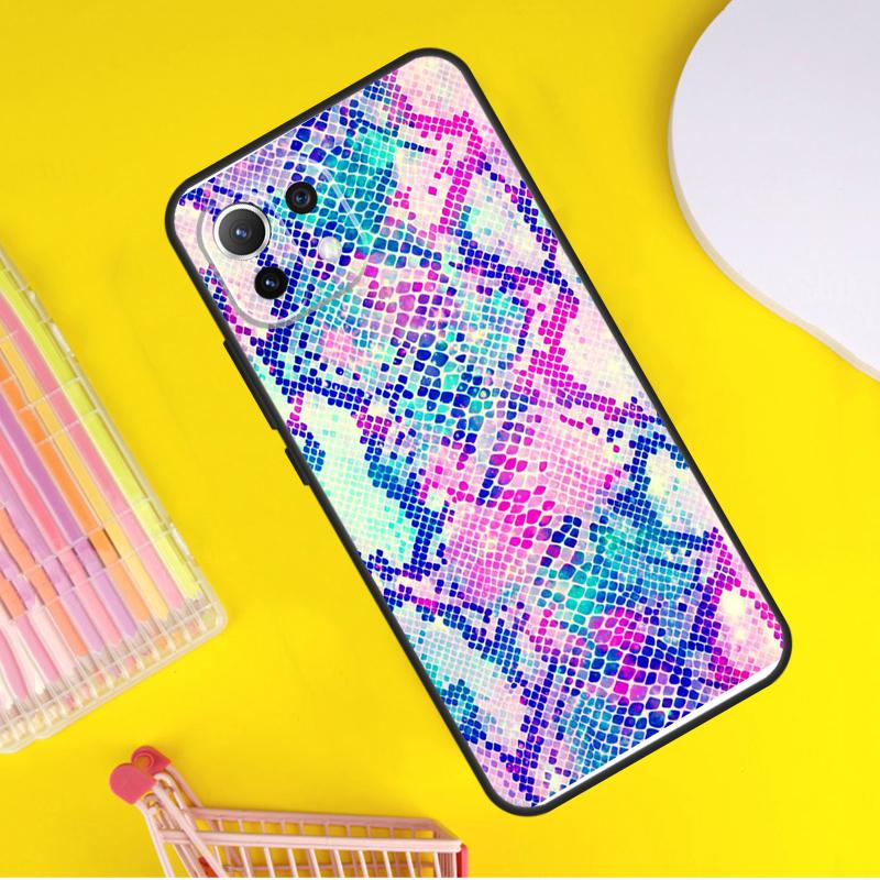 Snake Skin Cover For Xiaomi 14 Ultra 13 11T 12T 13T 14T Pro POCO X7 X6 Pro X3 X5 F3 F5 M6 F6 Pro Case