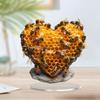 Flat Acrylic Bohemian Style, Heart-shaped, Bee Sculpture, Valentine's Day, Home and Office Decoration, 1 2D