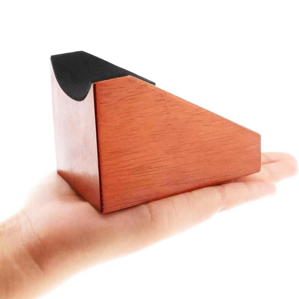 Wooden guitar neck rest with 2 heights and thick padding makes string changes and various maintenance tasks easier.