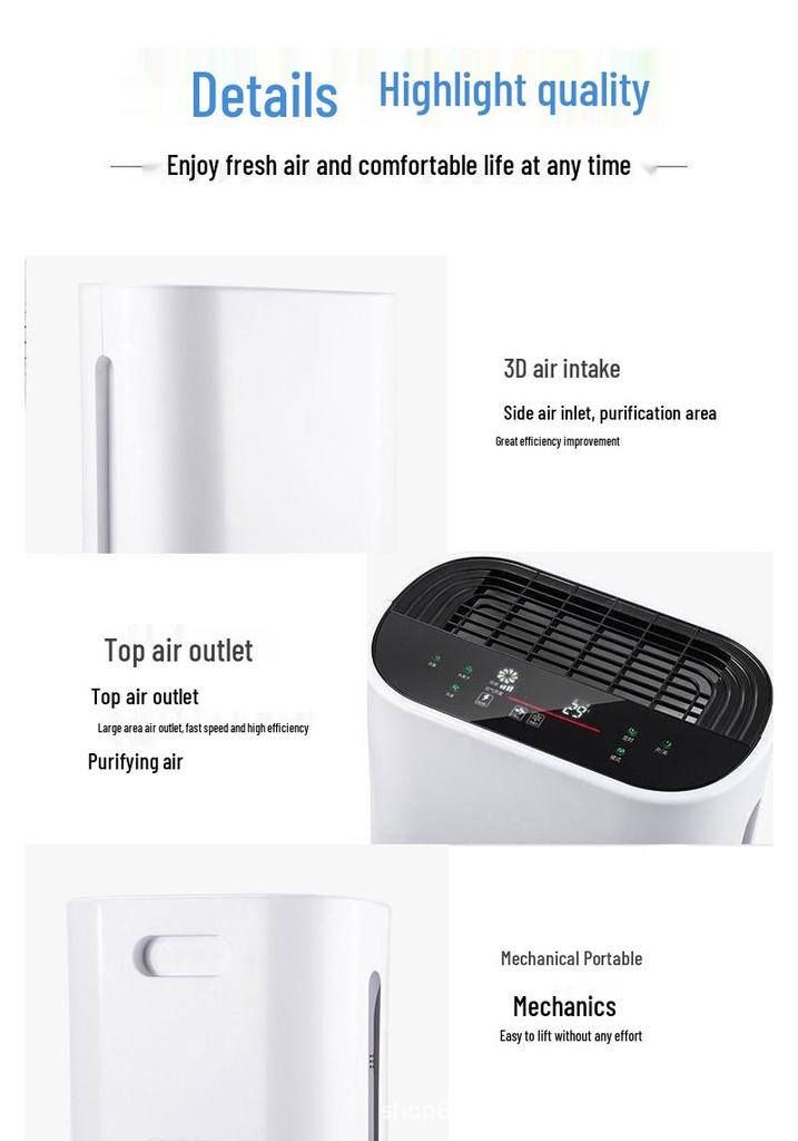 Home Air Purifier with Negative Ion Sterilization and Large Volume Dust & Smoke Removal