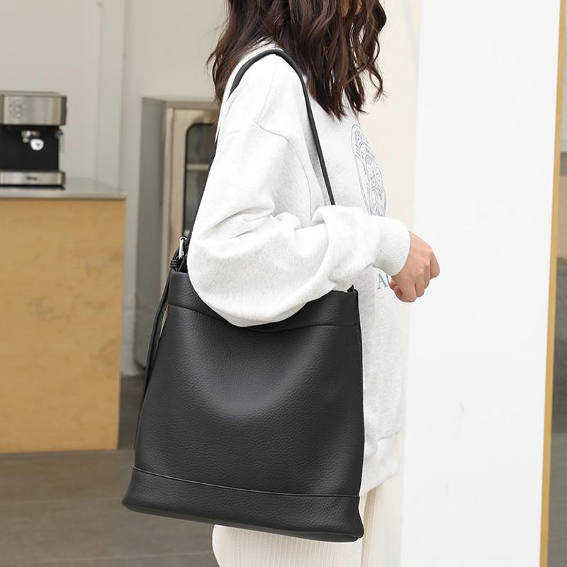 IELGY Korean Version Casual Retro Child-Mother Bag Lychee Pattern Soft Leather One-Shoulder Messenger Female Bag