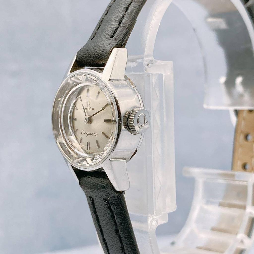 Used [Working Item] OMEGA Ladymatic Manual Winding Watch Cut Glass New Strap Omega Manual Watches Ladymatic Vintage