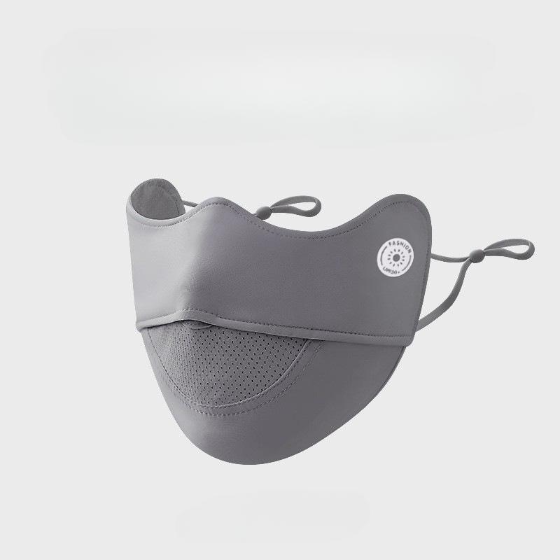 Ice Silk Sunscreen Mask, Female, Summer, Cool and Breathable, Eye Protection, UV Protection, Facial Contouring, Breathable Hole Mask