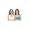 Rupa Softline Women's Viscose Wire Free Classic Full Coverage Bra (Pack of 2) (5053_White-Blue_32B)