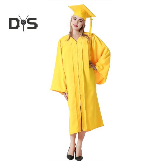 1 Set Unisex Graduation Robe Hat Set Front Zipper Loose Tassel 2024 Year Tag College Bachelor Doctor Master Graduation Ceremony Gown Cap Tassel Set