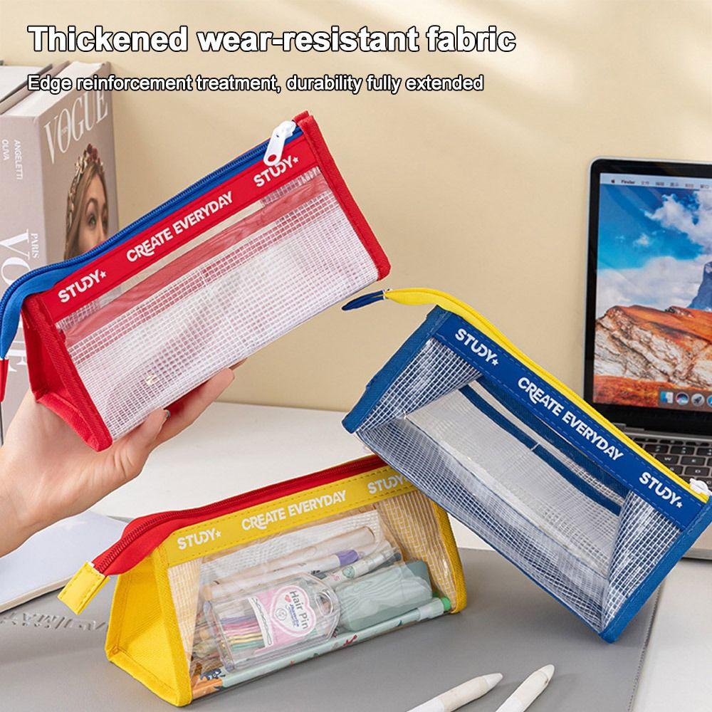 Visible Transparent Pencil Case Multiple Layers Stationery Organizer New Pen Bag for Students