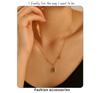 18K Gold-Plated Malachite Green Striped Collarbone Necklace - Small Square INS Style Retro Jewelry