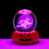 Halloween Crystal Ball Night Light for Kids 3D Pumpkin Crystal Ball LED Night Light with Resin Base Halloween Pumpkin Globes Lamp for Indoor