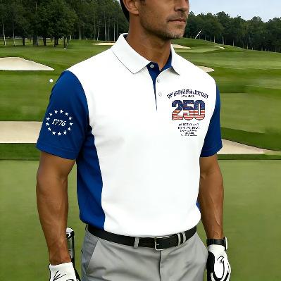 2026 New Men's American Flag 3D Printed Polo Shirt Summer Casual Short Sleeve Lapel Business Sports Top