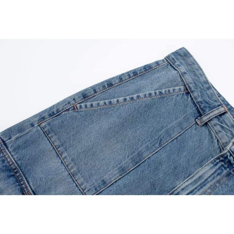 Spring Autumn Women's Pant Summer High Waisted Workwear Casual Pants Button Embellished Slightly Flared Jeans