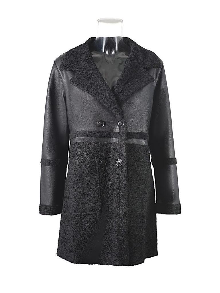 2024 Women's Mid-Length Reversible Patchwork Leather-Fur Jacket