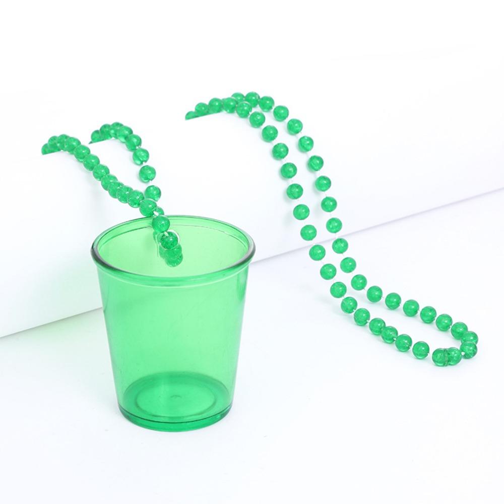 

5Pcs Colorful Bachelorette Party Shot Glasses Transparent Necklace Small Wine Glass Gift 5Pcs Green