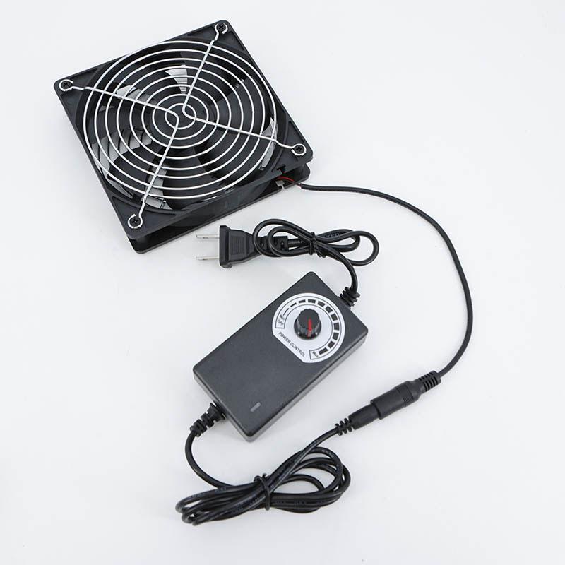 120x25mm DC 12V cooling fan 12cm with 110V 220V AC Speed Controller 3V to 12V for Receiver Xbox DVR Component Cooler