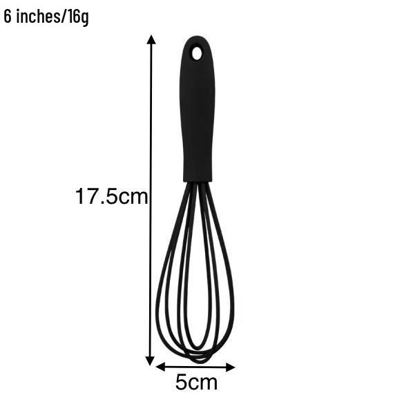 

6-дюймовый мини-силиконовый венчик для взбивания яиц для детей - миксер для пищевого крема, инструмент для выпечки чёрный