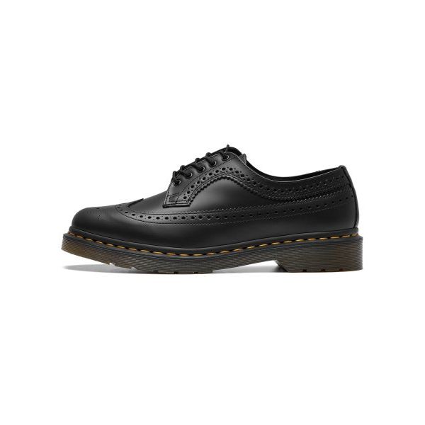 Dr. Martens 3989 Smooth Leather Brogue Siyah Sarı Dikiş Unisex Spor Ayakkabı 22210001