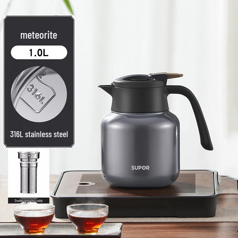 Supor 316L Stainless Steel Insulated Kettle & Stewing Teapot - Large Capacity Thermos Flask for Home Use