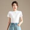 RAIN.CUN Women's Slim-Fit Round Neck Short Sleeve T-Shirt