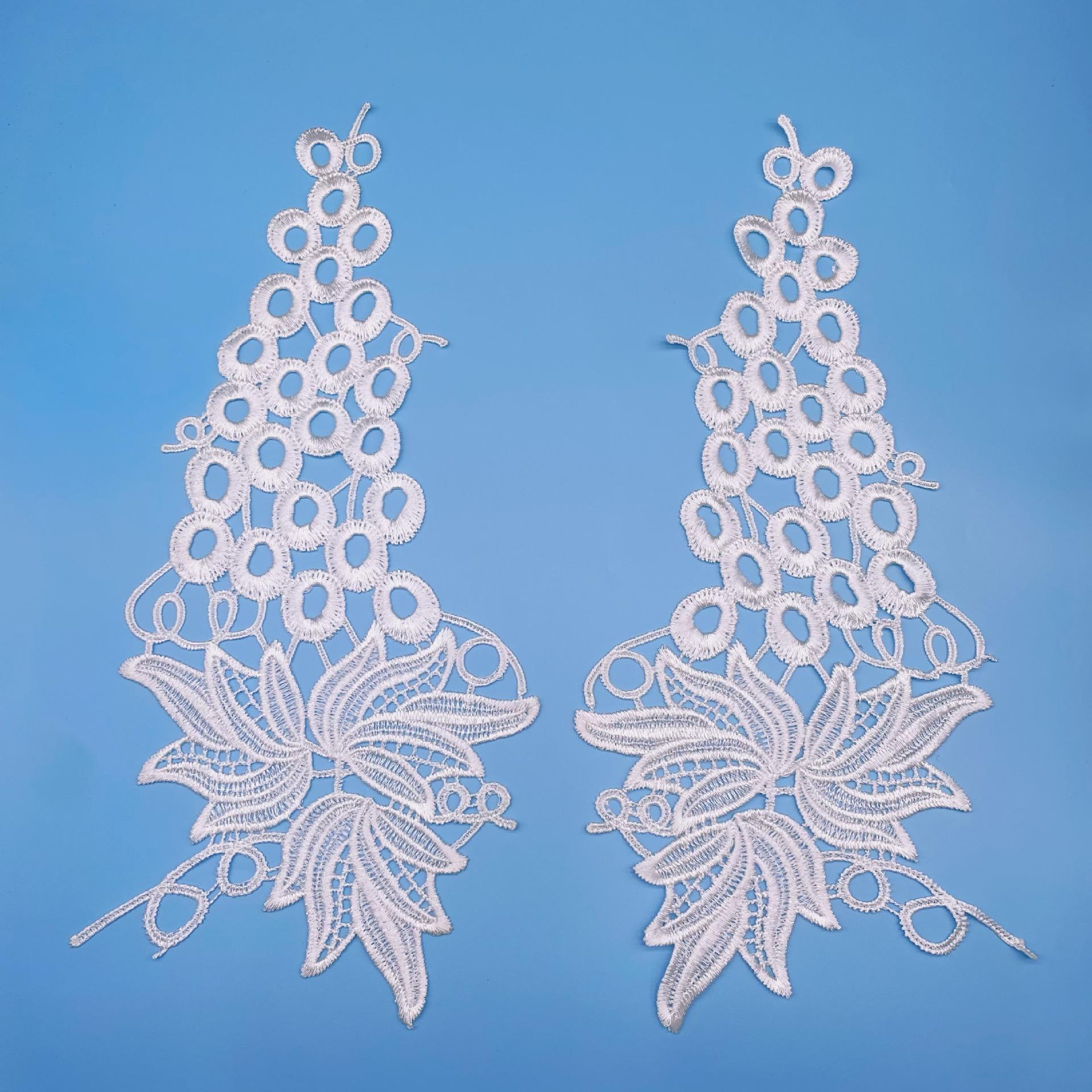 

Pair Flower Children S Clothing Water-Soluble Lace Clothing Accessories Hollow Embroidery Applique Lace Flower Jewelry Wedding Dress Wedding Shoes 33*16cm