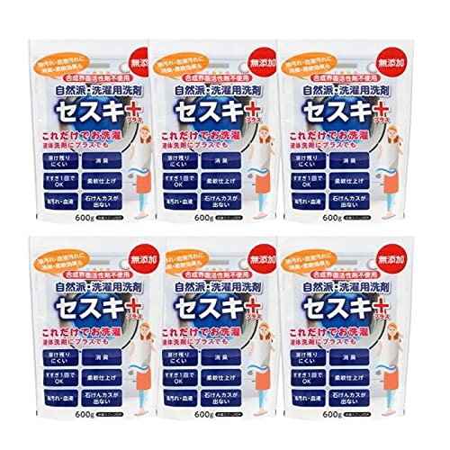 Niwa Hisashi Sesqui Plus Laundry Powder Detergent, Laundry Aid, Sesqui and Sodium Carbonate (600g X 6 Bags)