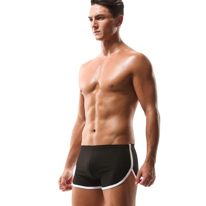 Men's Cotton Boxer Briefs - Breathable, Loose-Fit, Four-Corner Sports Shorts
