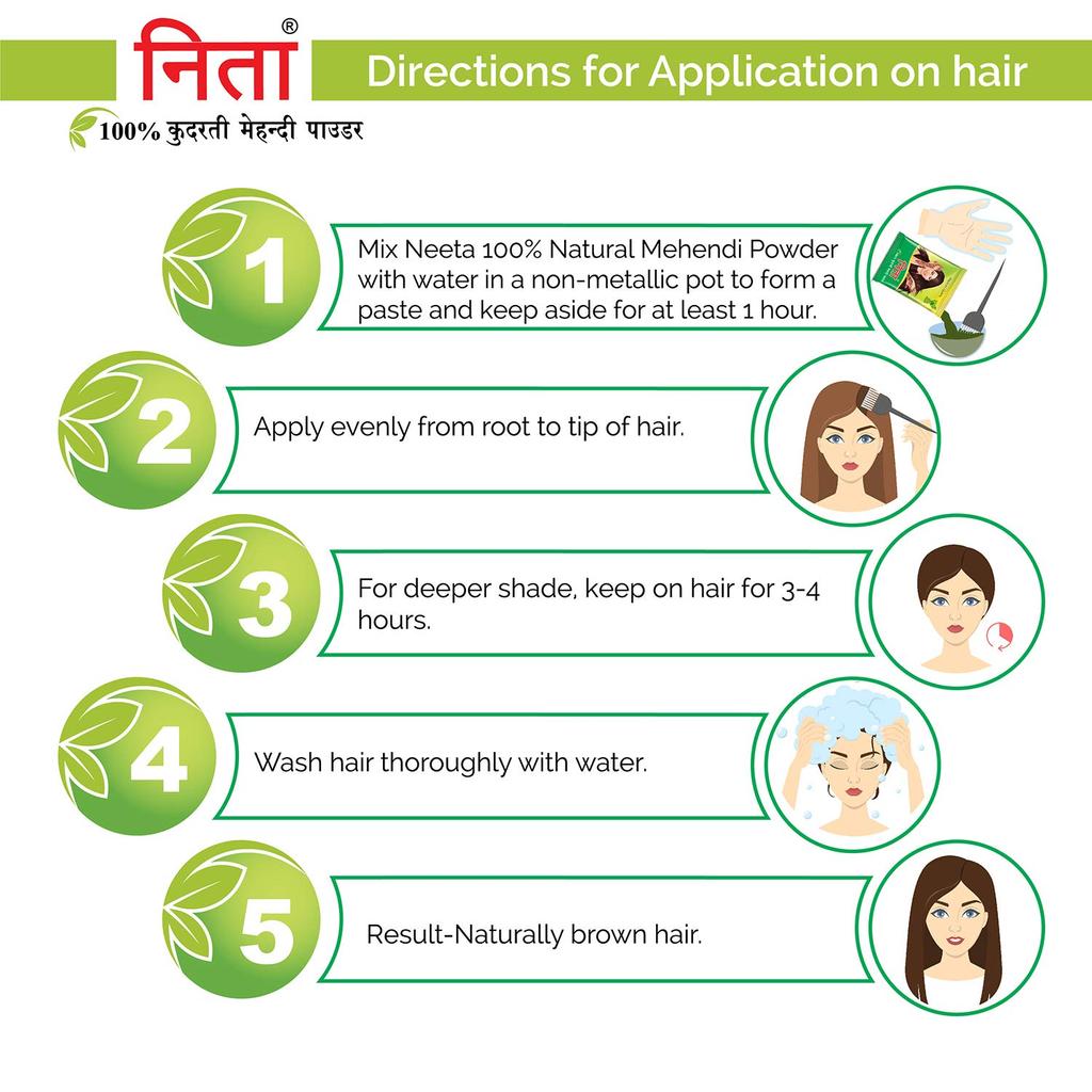 Neeta Natural Henna Powder 500 Gm Pack of 1 100% Pure Chemical-Free Hair, Hands & Feet Mehndi