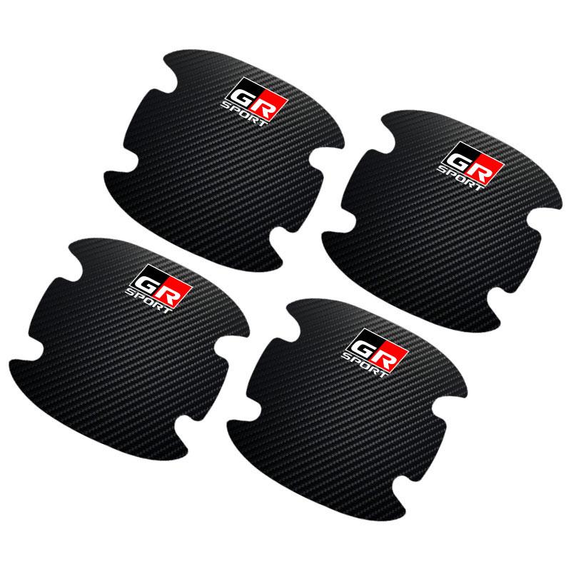 4P/Set Car Door Handle Anti-scratch Sticker Carbon Fibre for Toyota TRD GR RAV4 Avensis Yaris Levin Reiz Crown Vios Accessories