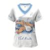 Beautiful 3D Printed V-neck Women's Work and Protective T-shirt Printed Nail Artist Novel Clothing