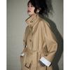 Chunxin casual retro style versatile stand-up collar small loose medium and long trench coat