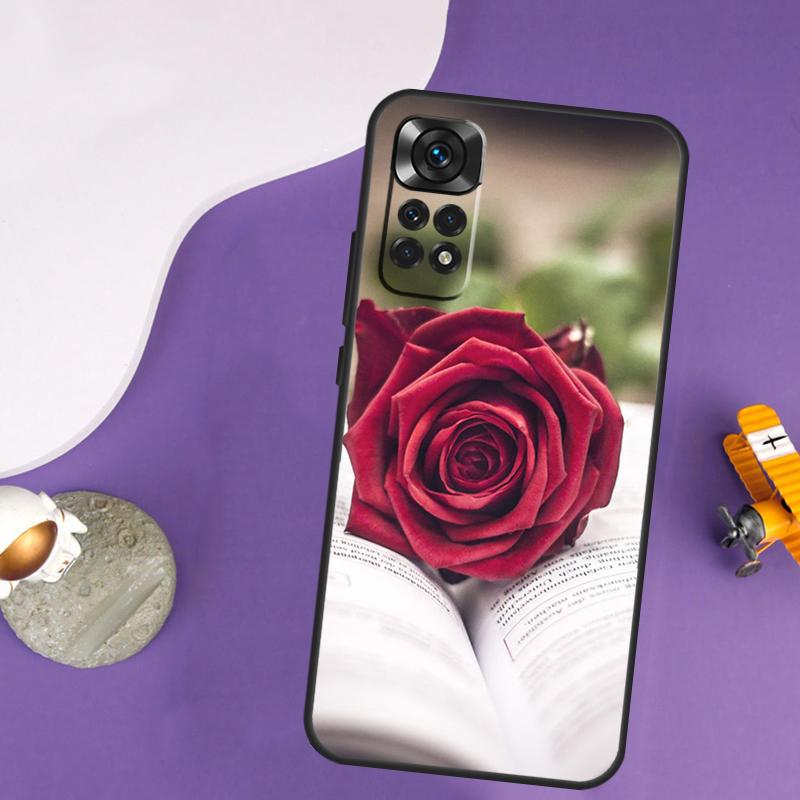 Red Rose Case For Xiaomi Redmi Note 13 Pro 14 12 9 10 11 Pro 10S 11S 12S Redmi 10C 13C 14C 12C Cover