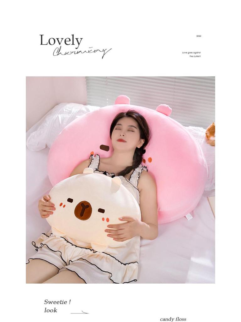 Capybara Pillow: Headboard Sofa Backrest & Waist Support – Ideal for Bed or Relaxing, Guinea Pig Design, Perfect Birthday Gift