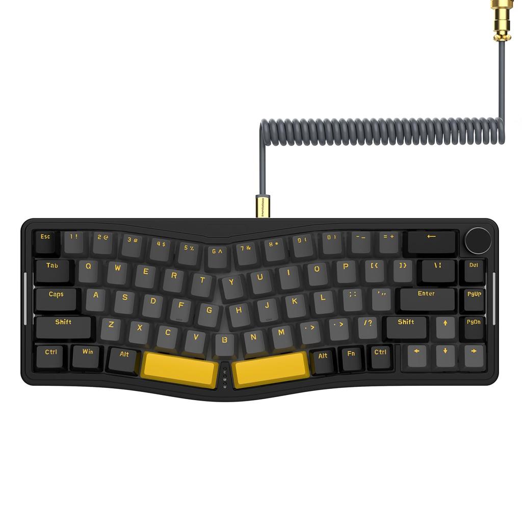 AKS068 Herní klávesnice Rozložení Aalis Kabelová 68 kláves Hnědá Axis Ergonomie vyměnitelná za provozu VIA Programovatelná mechanická klávesnice s RGB podsvícením USB