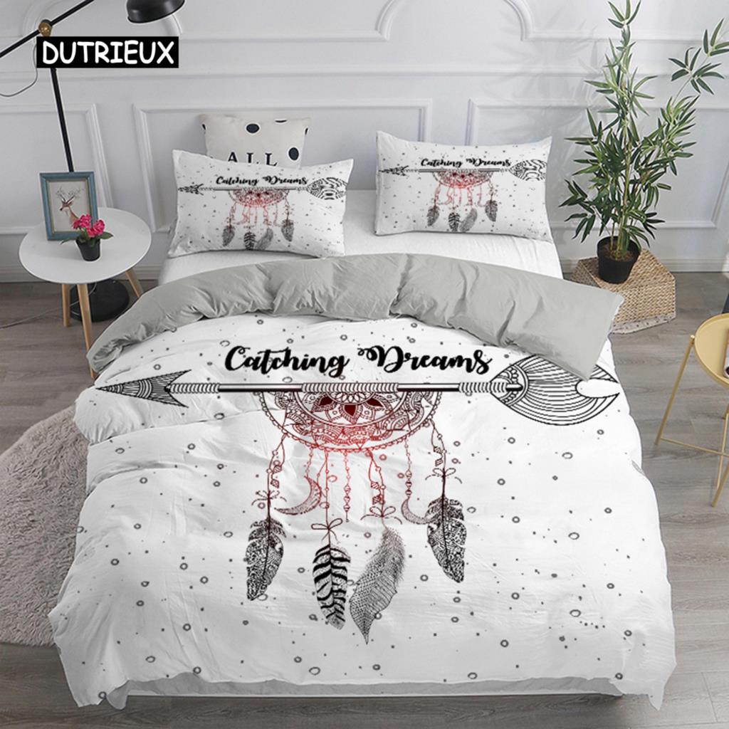 Traumfänger-Bettwäscheset, eleganter Bohemian-Bettbezug, Queensize-Bett 240 x 220, ethnischer Bettbezug, Einzel-, Doppel- und Kingsize-Bettbezug