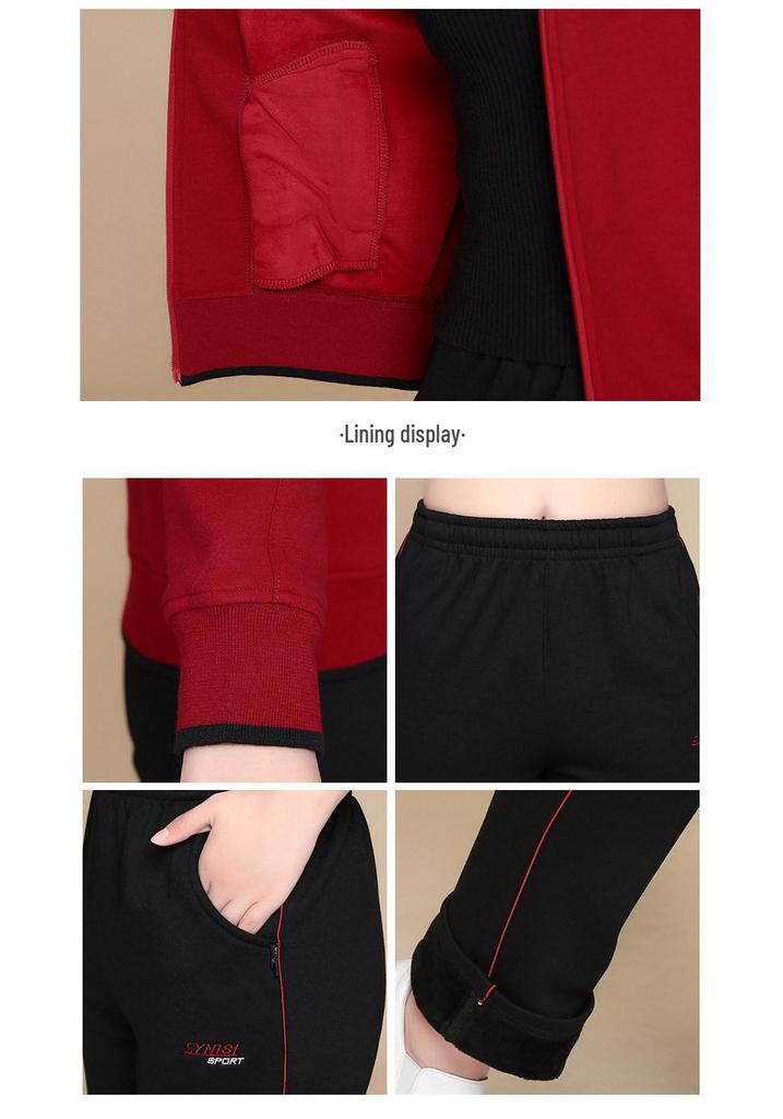 Women's Spring & Autumn Sports Suit - Elegant Casual Hoodie for Middle-aged & Elderly
